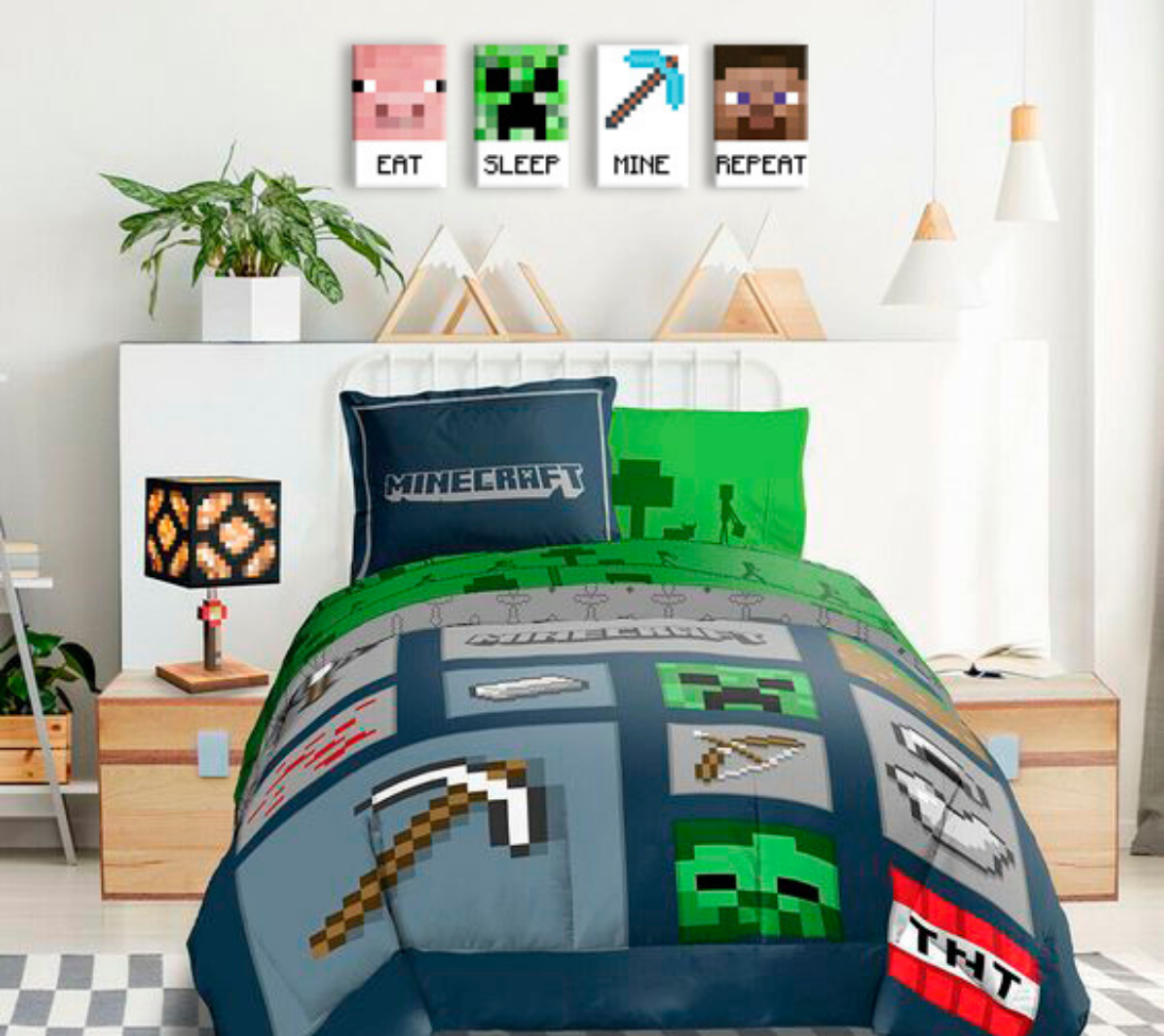 Minecraft vászonkép - a legjobb karakterek vásznon - Eat, Sleep, Mine, Repeat