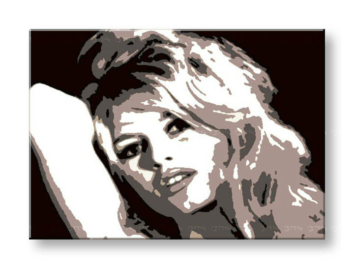 Kézzel festett vászonképek POP Art Brigitte Bardot  bar 