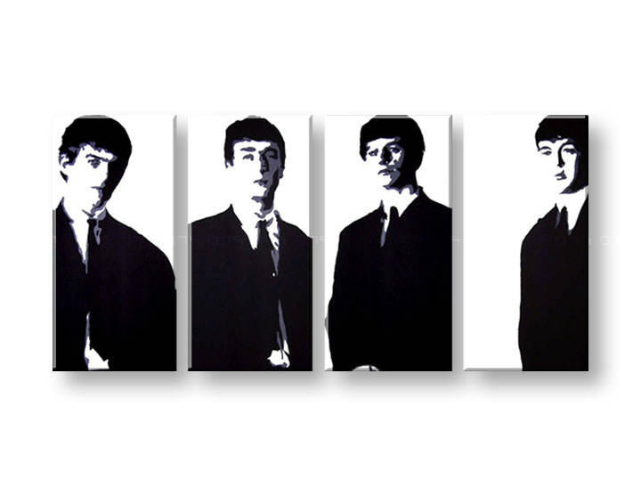 Kézzel festett vászonképek POP Art Beatles  bea3 