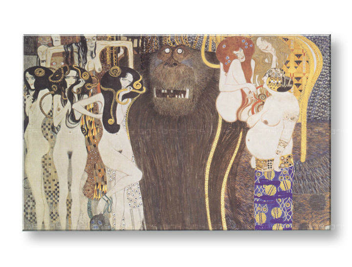 Vászonkép THE BEETHOVEN FRIEZE - Gustav Klimt 