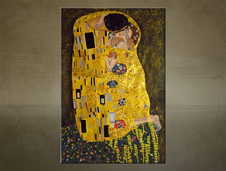 Vászonkép Kedvezmény 48 %  CSÓK  Gustav Klimt 100X60 cm REP001/24h