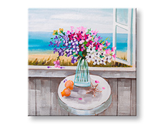Kézzel festett kép VIRÁGOK VÁZÁBAN  60x60 cm