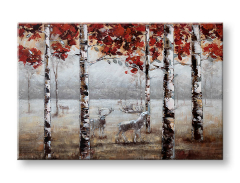 Kézzel festett kép SÉTA AZ ERDŐBEN 90x60 cm 
