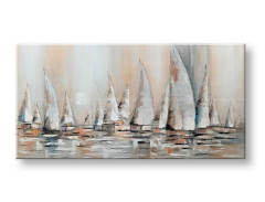 Kézzel festett kép VITORLÁSOK 140x70 cm 