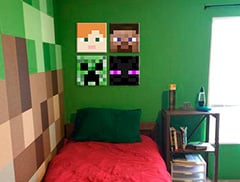 Minecraft vászonkép - a legjobb karakterek vásznon - Alex, Steve, Enderman, Creeper