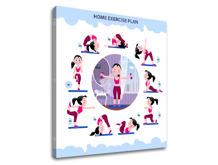 Motivációs vászonképek Home exercise plan