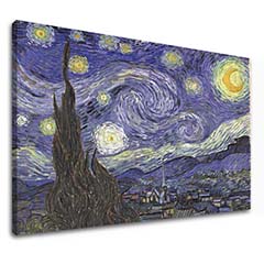 Vászonkép Vincent van Gogh - Csillagos éjszaka