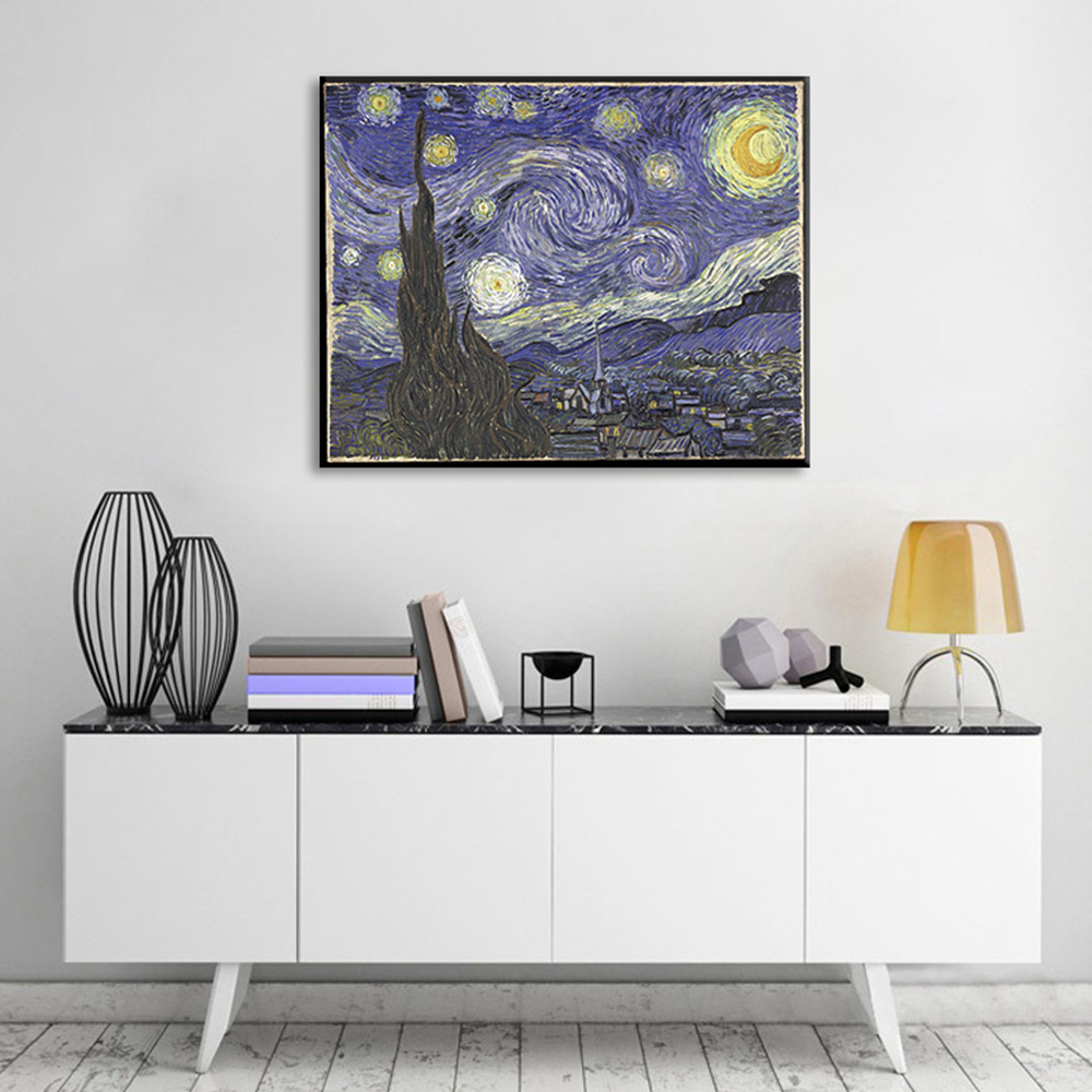 Vászonkép Vincent van Gogh - Csillagos éjszaka