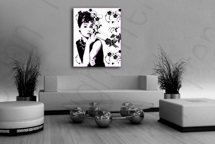 Kézzel festett vászonképek POP Art Audrey Hepburn  ah5