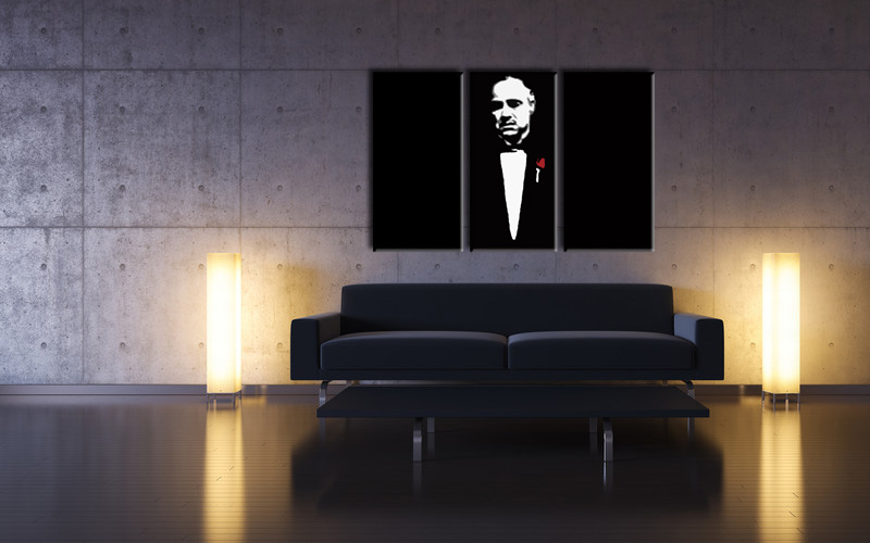 Kézzel festett vászonképek POP Art Marlon Brando 3 részes   gwr -  90x60 cm
