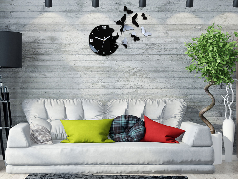 Modern falióra BUTTERFLIE 3D BLACK NH048