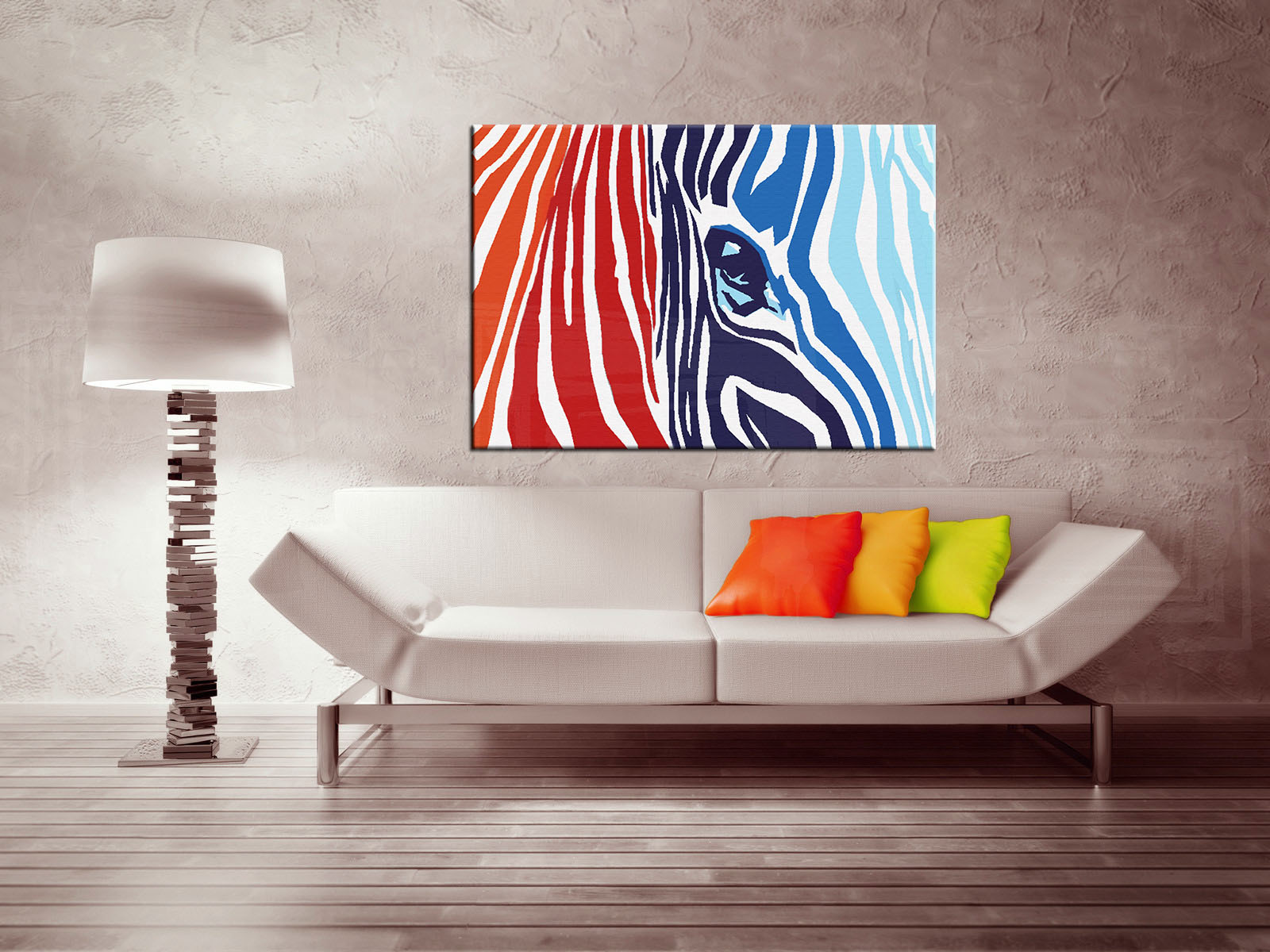 Kézzel festett vászonképek POP Art COLOURS  zebra 