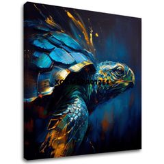 Dekoratív festmény vászonra - PREMIUM ART - Green Turtle Odyssey | 100x100 cm