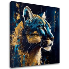 Dekoratív festmény vászonra - PREMIUM ART - Silent Puma's Gaze | 100x100 cm