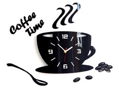 Modern falióra COFFE TIME 3D BLACK black