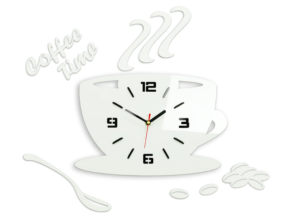 Modern falióra COFFE TIME 3D WHITE white