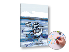 Festés a számok szerint BOATS AT SEA | alacsony nehézség