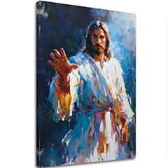 Jézus a fényből | akrillal és arany levéllel festett