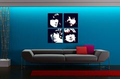 Kézzel festett POP ART festmény BEATLES 100x100 cm