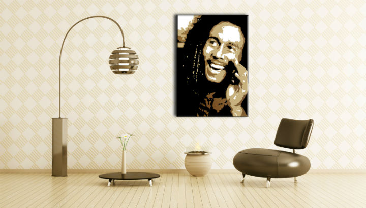 Kézzel festett POP ART festmény BOB MARLEY 50x70 cm 50x70 cm