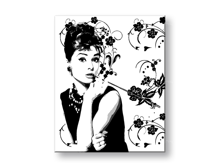 Kézzel festett vászonképek POP Art Audrey Hepburn 0 ah4 