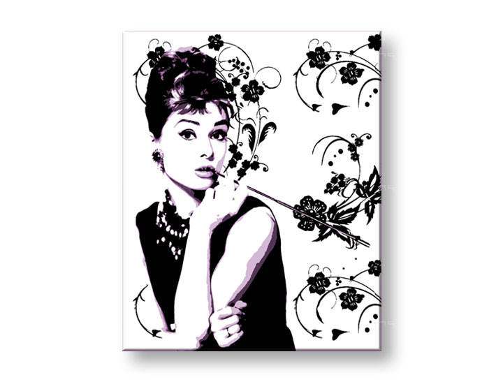 Kézzel festett vászonképek POP Art Audrey Hepburn ah5 
