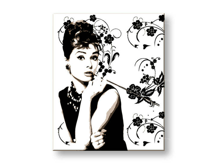 Kézzel festett vászonképek POP Art Audrey Hepburn ah6 
