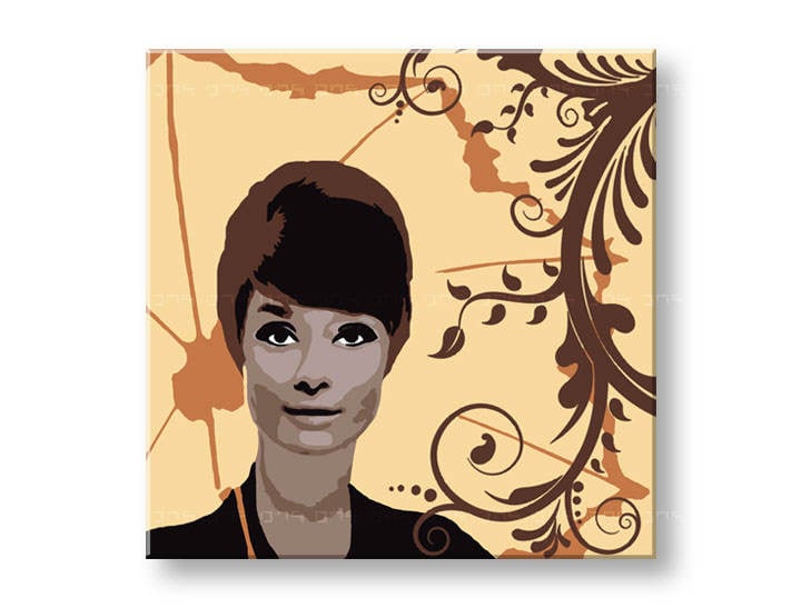Kézzel festett vászonképek POP Art Audrey Hepburn  ah7 