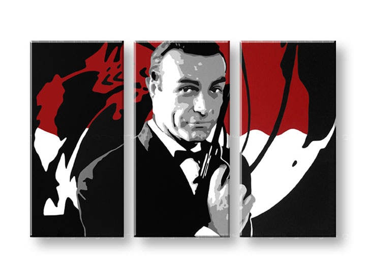 Kézzel festett vászonképek POP Art James Bond  bond2 
