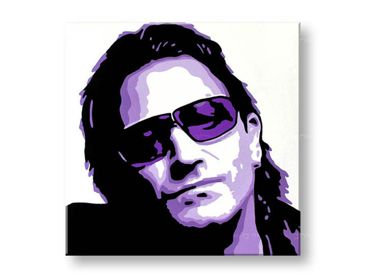 Kézzel festett vászonképek POP Art Bono-U2  bono3 