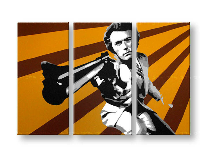 Kézzel festett vászonképek POP Art Clint Eastwood  ce 