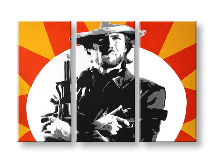 Kézzel festett vászonképek POP Art Clint Eastwood  ce2 