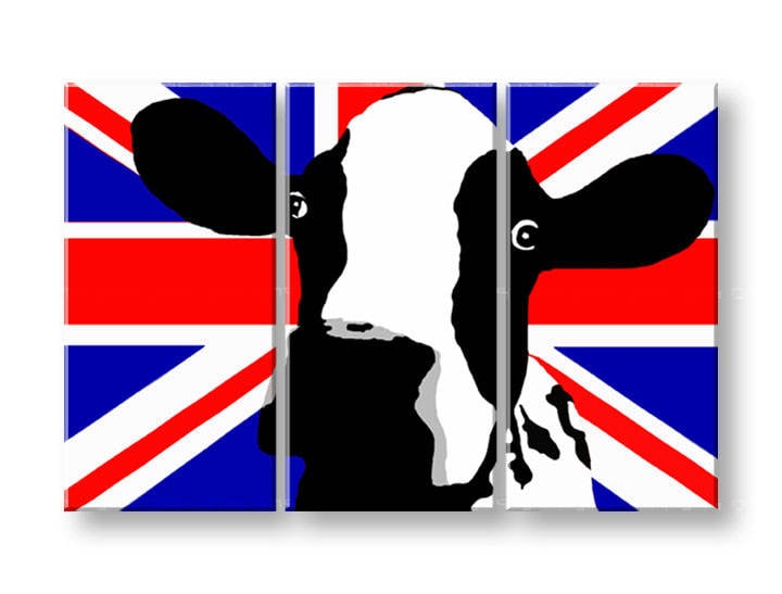 Kézzel festett vászonképek POP Art Cow  cow2 