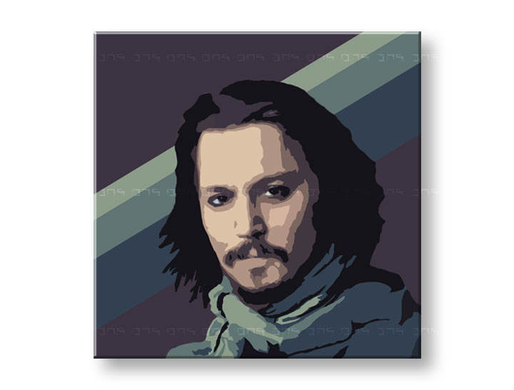 Kézzel festett vászonképek POP Art Johnny Depp  jd 