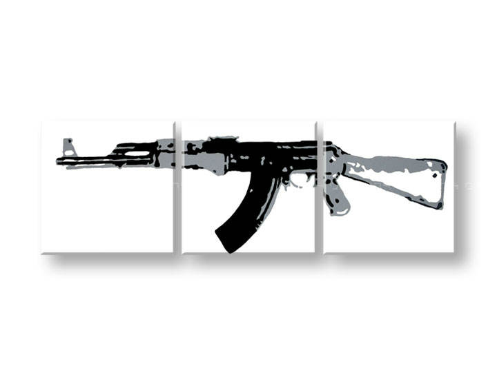 Kézzel festett vászonképek POP Art Kalashnikov  ka 