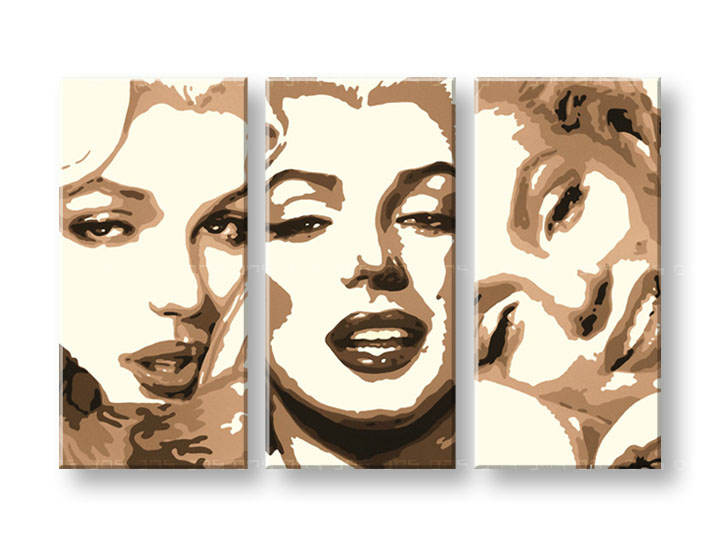 Kézzel festett vászonképek POP Art Marilyn MONROE 3 részes   mon1