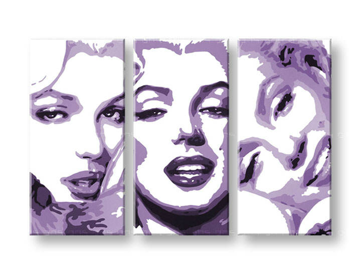 Kézzel festett vászonképek POP Art Marilyn MONROE 3 részes   mon4