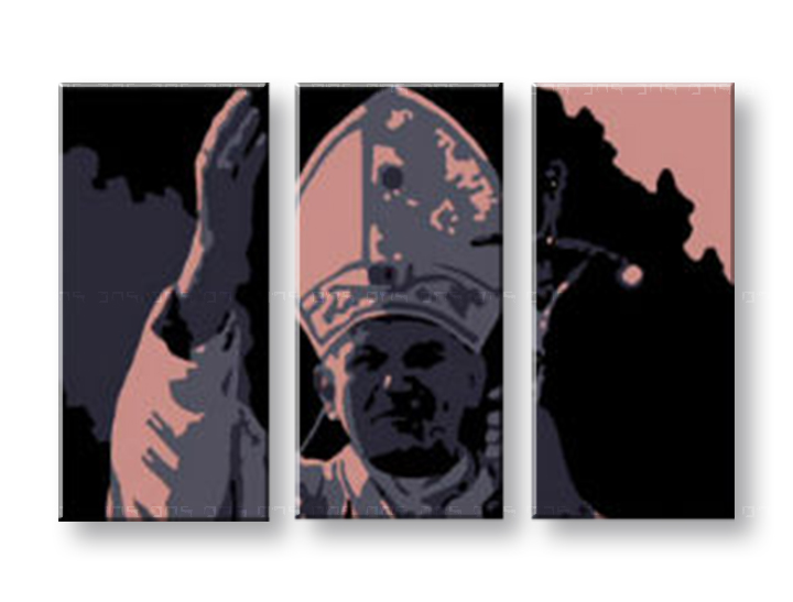 Kézzel festett vászonképek POP Art JĂĄn Pavol II.  pap 