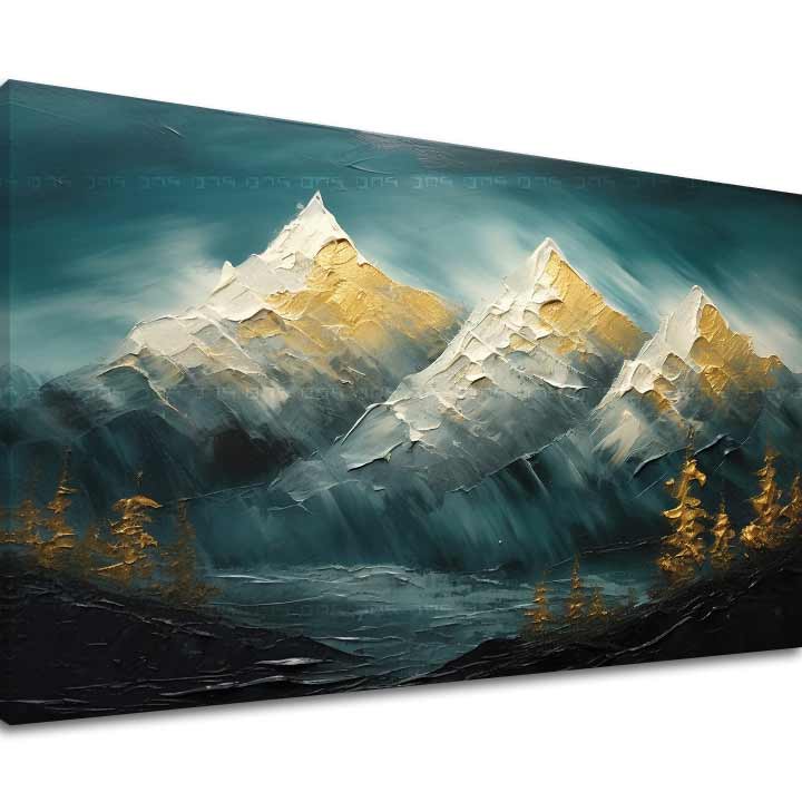 Modern fali dekoráció Aranyszínű harmónia horizontja - PREMIUM ART 40x60 cm
