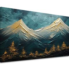 Modern fali dekoráció Golden Mysterious Rock - PREMIUM ART