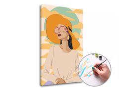Painting by numbers NŐ A SÁRGA HATOSBAN | alacsony nehézség