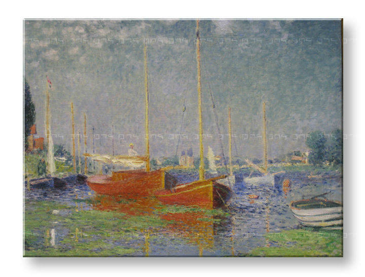 Vászonkép VÖRÖS HAJÓK AZ ARGENTEUILBEN - Claude Monet  