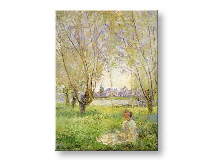 Vászonkép LÁNY A FŰZFA ALATT - Claude Monet  