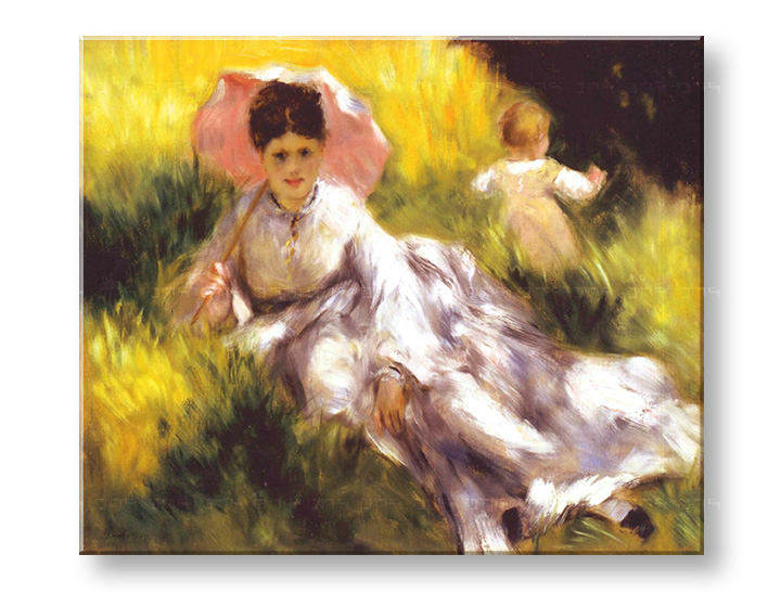 Vászonkép WOMAN WITH A PARASOL - Pierre Auguste Renoir 