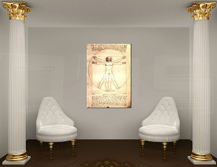 Vászonkép Kedvezmény 35 % VITRUVIÁNI FÉRFI Leonardo Da Vinci 100x70 cm 